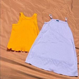 Yellow tank and Lavender Kids Dress Set 3t
